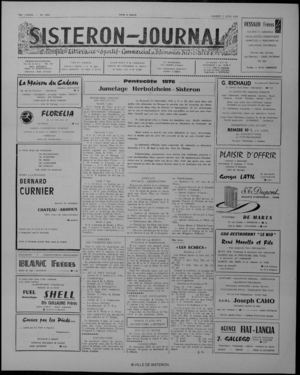 Le Sisteron Journal du 05/06/1976