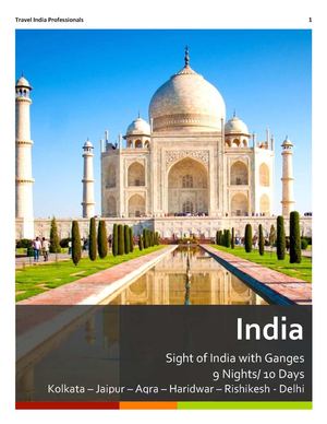 10 Days Itinerary Kolkata Jaipur Agra Haridwar Delhi