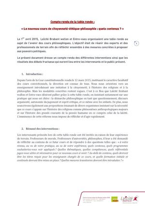 Compte Rendu De La Table Ronde Cours Philosophiques