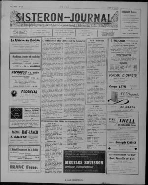 Le Sisteron Journal du 28/05/1977