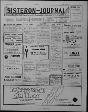 Le Sisteron Journal du 25/06/1977