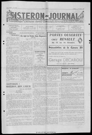 Le Sisteron Journal du 13/10/1979