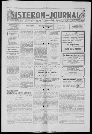 Le Sisteron Journal du 29/12/1979