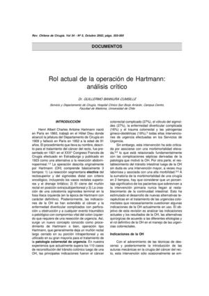 Rol actual de la operación de Hartmann