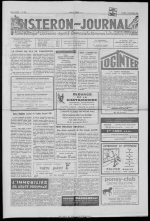 Le Sisteron Journal du 05/12/1981