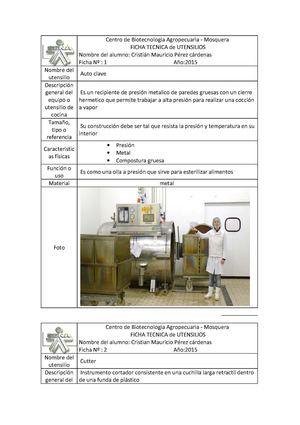 Fichas Tecnicas Utensilios