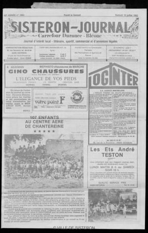 Le Sisteron Journal du 10/07/1982