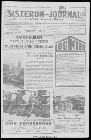 Le Sisteron Journal du 04/09/1982