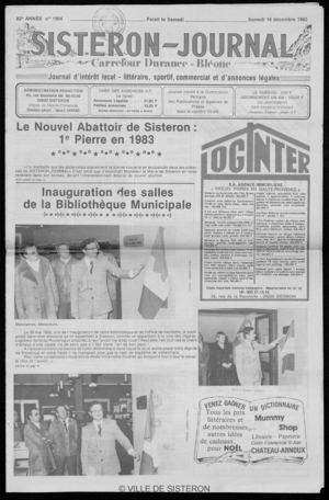 Le Sisteron Journal du 18/12/1982