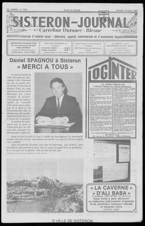 Le Sisteron Journal du 12/03/1983