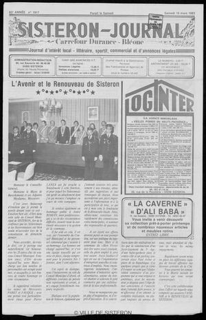 Le Sisteron Journal du 19/03/1983