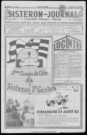 Le Sisteron Journal du 13/08/1983