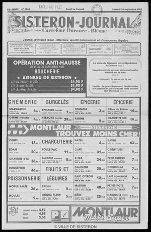 Le Sisteron Journal du 24/09/1983