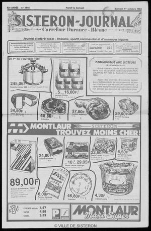Le Sisteron Journal du 01/10/1983