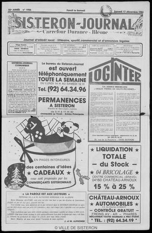 Le Sisteron Journal du 17/12/1983