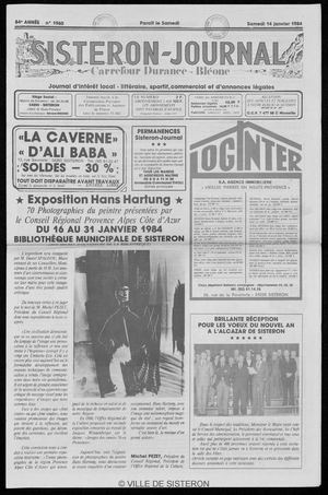 Le Sisteron Journal du 14/01/1984