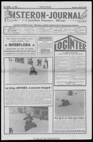 Le Sisteron Journal du 04/02/1984