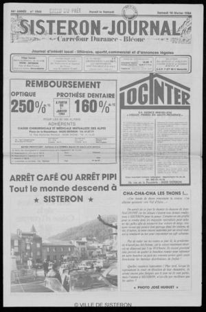 Le Sisteron Journal du 18/02/1984