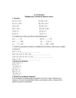 Multiplicación Y División De Números Enteros