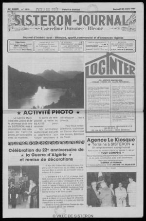 Le Sisteron Journal du 24/03/1984