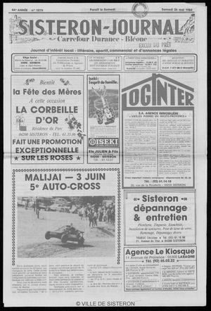Le Sisteron Journal du 26/05/1984