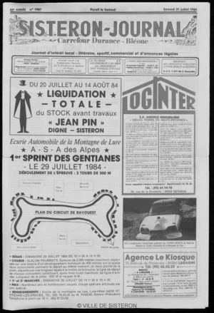 Le Sisteron Journal du 21/07/1984