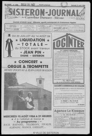Le Sisteron Journal du 11/08/1984