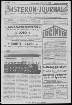Le Sisteron Journal du 15/12/1984