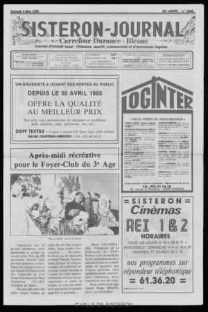 Le Sisteron Journal du 04/05/1985