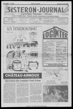 Le Sisteron Journal du 15/06/1985