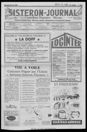 Le Sisteron Journal du 22/06/1985