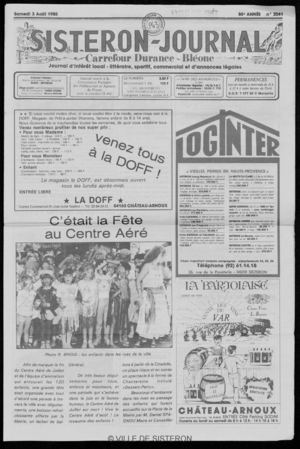 Le Sisteron Journal du 03/08/1985