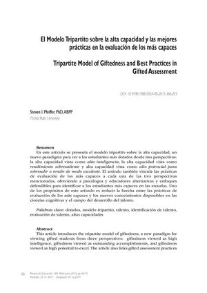 Modelo tripartito de Pfeiffer. Implicaciones para la identificación de los más capaces