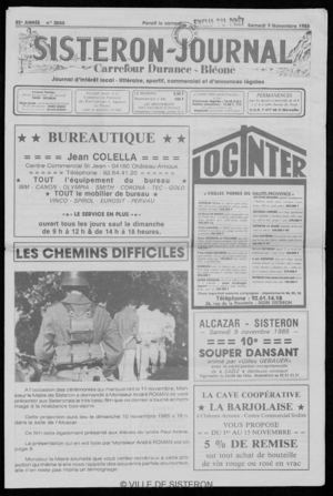 Le Sisteron Journal du 09/11/1985