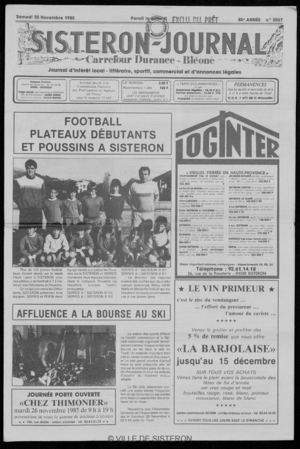 Le Sisteron Journal du 23/11/1985
