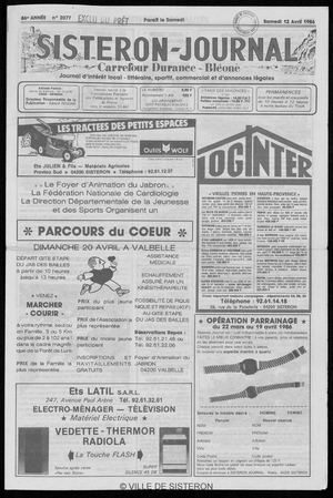 Le Sisteron Journal du 12/04/1986