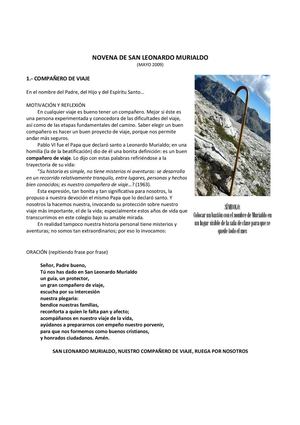 Novena de San Leonardo Murialdo (ES) - 2009