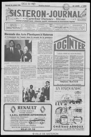 Le Sisteron Journal du 26/07/1986