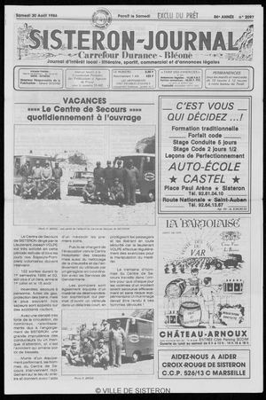 Le Sisteron Journal du 30/08/1986