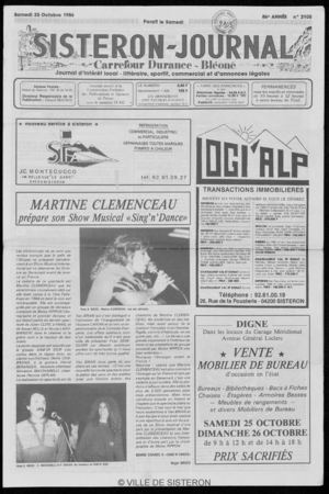 Le Sisteron Journal du 25/10/1986