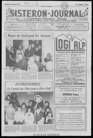 Le Sisteron Journal du 03/01/1987
