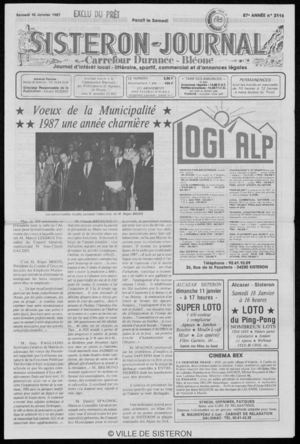 Le Sisteron Journal du 10/01/1987