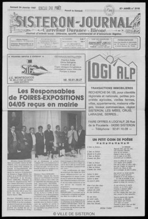 Le Sisteron Journal du 24/01/1987