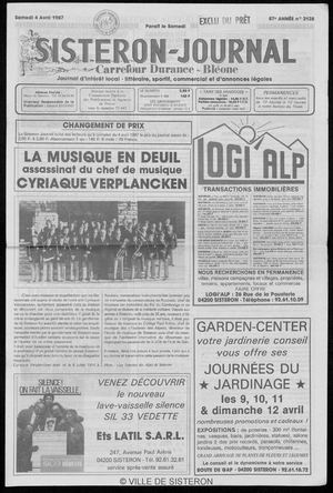 Le Sisteron Journal du 04/04/1987