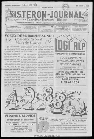 Le Sisteron Journal du 02/01/1988