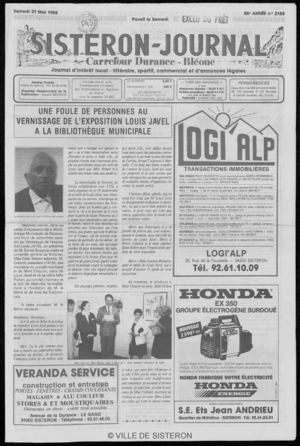 Le Sisteron Journal du 21/05/1988