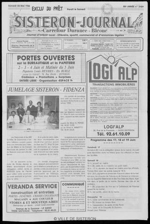 Le Sisteron Journal du 28/05/1988