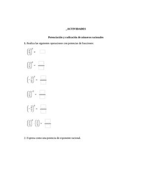 Potenciación Y Radicación De Números Racionales