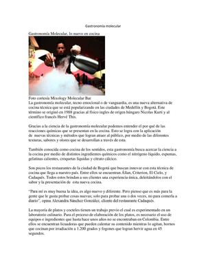 Gastronomía Molecular