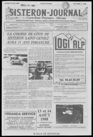 Le Sisteron Journal du 13/08/1988